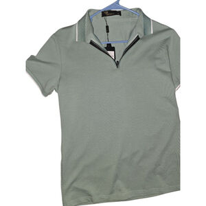 Men's TR Premium Aquamarine White Striped Polo Shirt M